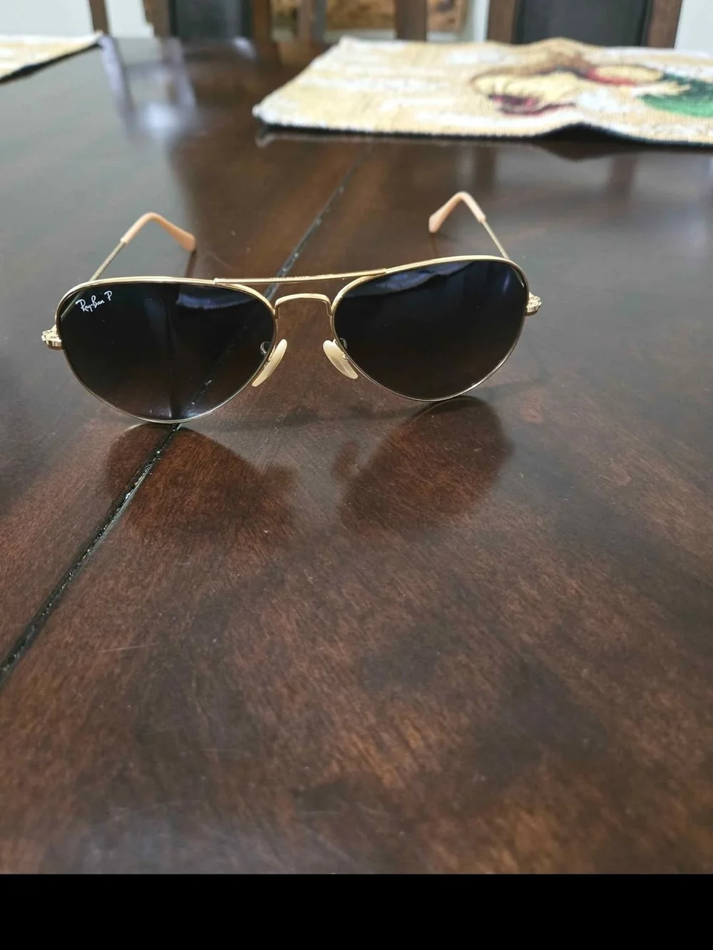 Ray-Ban Polarized Aviator Sunglasses - Gold Frame, Blue  Lenses